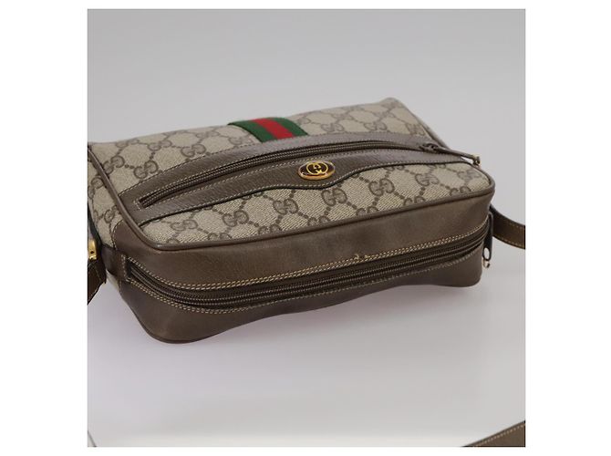 Gucci Borsa a spalla GG Supreme Sherry Line in PVC beige rosso verde Auth mr832 - vista 6