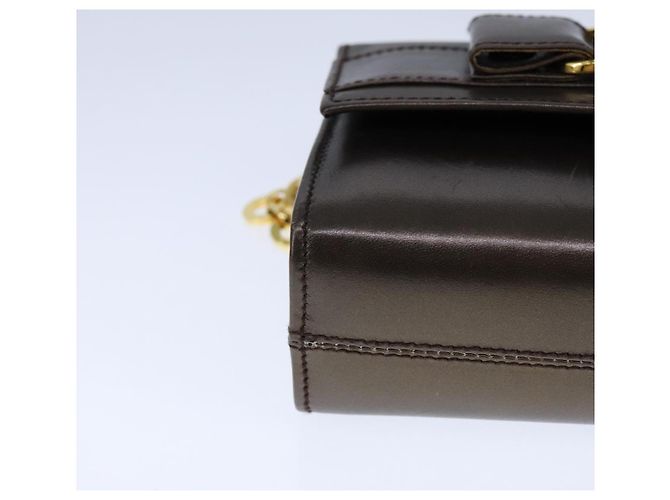 Borsa a spalla Vala Chain in pelle marrone e oro di Salvatore Ferragamo Auth yk16268 D'oro - vista 15