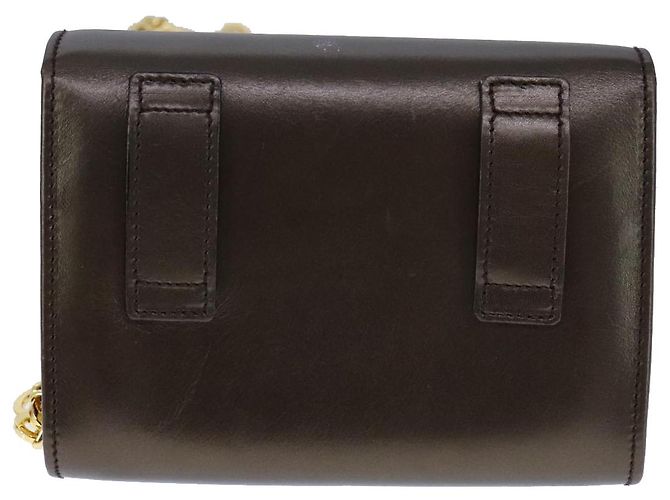 Borsa a spalla Vala Chain in pelle marrone e oro di Salvatore Ferragamo Auth yk16268 D'oro - vista 2