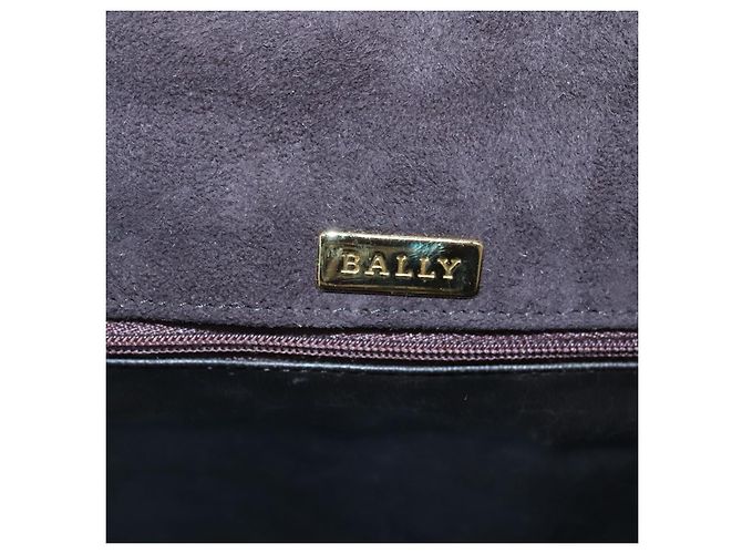 BALLY Bolsa de mão acolchoada de camurça marrom escuro ouro Auth BA1446 Dourado Castanho escuro - vista 15