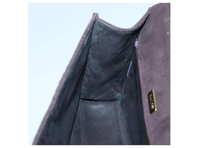 BALLY Bolsa de mão acolchoada de camurça marrom escuro ouro Auth BA1446 Dourado Castanho escuro - vista 18