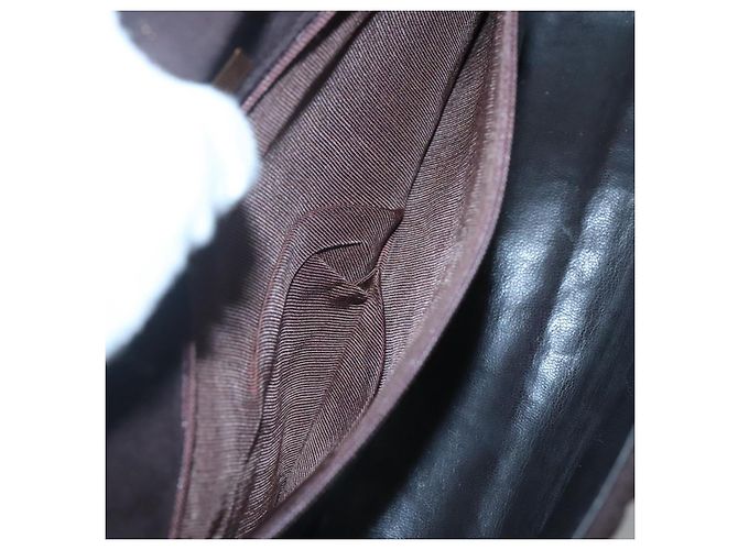 BALLY Bolsa de mão acolchoada de camurça marrom escuro ouro Auth BA1446 Dourado Castanho escuro - vista 19