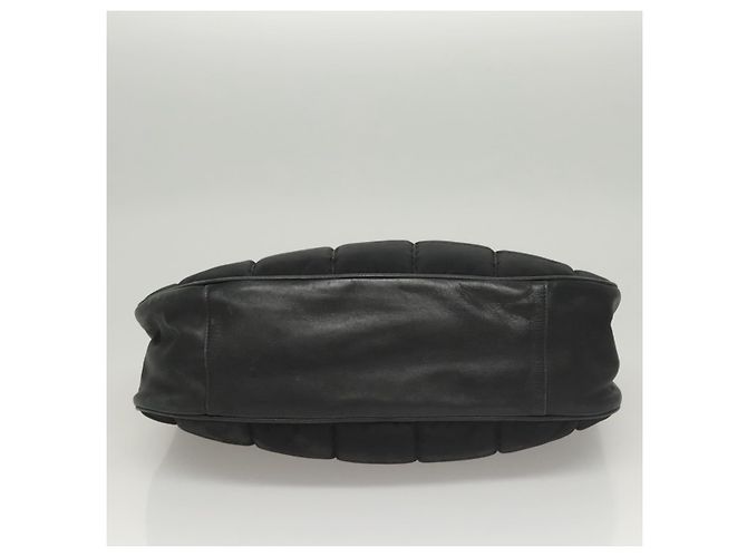 CHANEL Borsa a Spalla Choco Bar con Catena Nylon Nero Argento CC Auth 118385 - vista 10