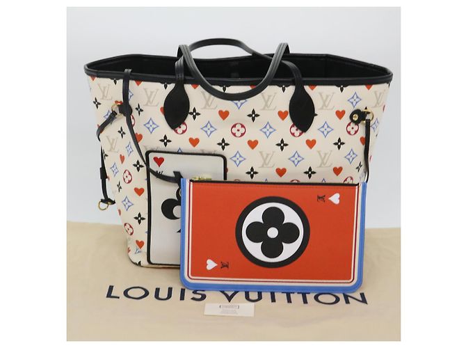 LOUIS VUITTON Monogram Game Neverfull MM Borsa Tote Bianca M57462 LV Auth 38983S Bianco Multicolore - vista 12