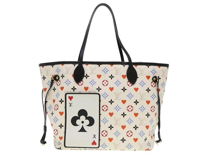 LOUIS VUITTON Monogram Game Neverfull MM Borsa Tote Bianca M57462 LV Auth 38983S Bianco Multicolore - vista 13