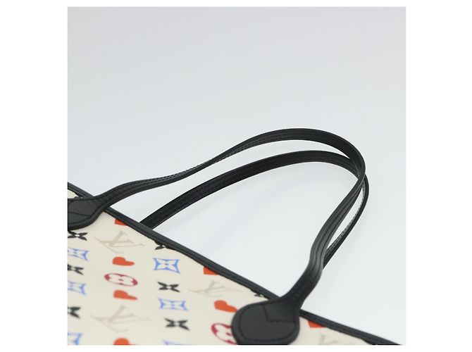 LOUIS VUITTON Monogram Game Neverfull MM Borsa Tote Bianca M57462 LV Auth 38983S Bianco Multicolore - vista 14