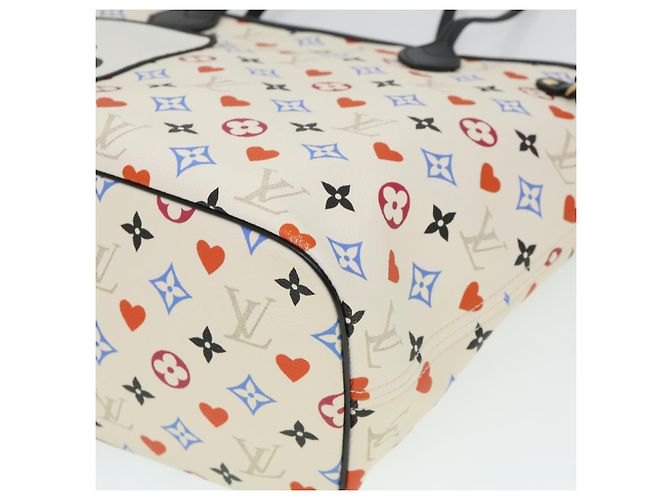 LOUIS VUITTON Monogram Game Neverfull MM Borsa Tote Bianca M57462 LV Auth 38983S Bianco Multicolore - vista 15