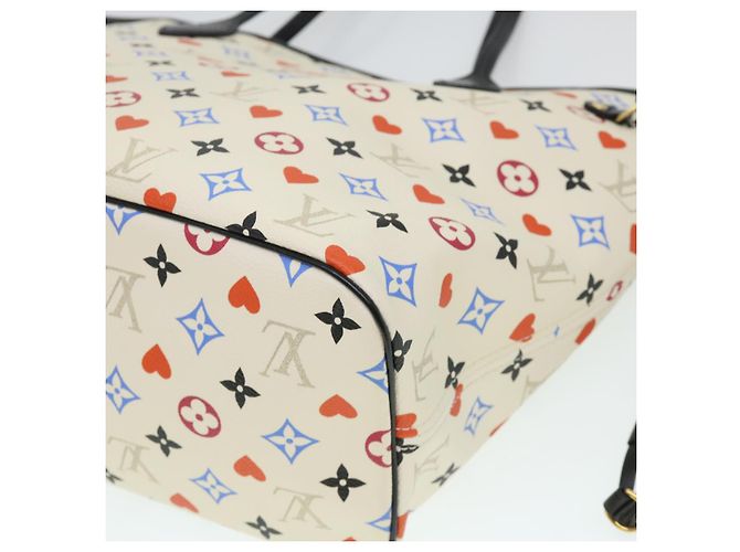 LOUIS VUITTON Monogram Game Neverfull MM Borsa Tote Bianca M57462 LV Auth 38983S Bianco Multicolore - vista 16