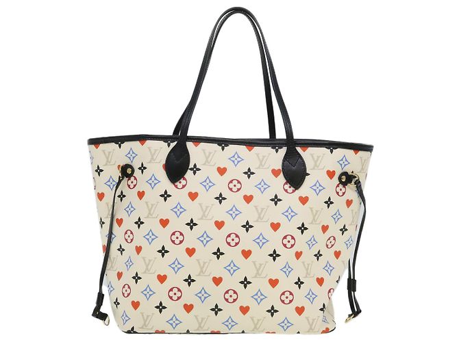 LOUIS VUITTON Monogram Game Neverfull MM Borsa Tote Bianca M57462 LV Auth 38983S Bianco Multicolore - vista 2