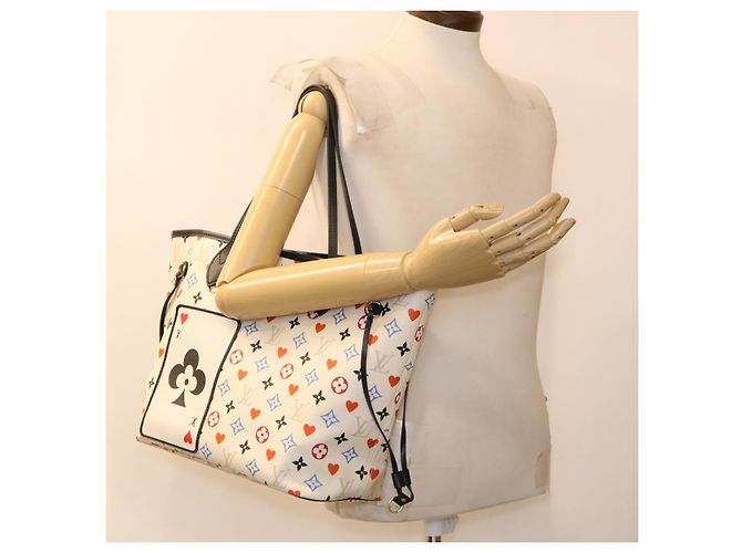 LOUIS VUITTON Monogram Game Neverfull MM Borsa Tote Bianca M57462 LV Auth 38983S Bianco Multicolore - vista 22