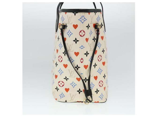 LOUIS VUITTON Monogram Game Neverfull MM Borsa Tote Bianca M57462 LV Auth 38983S Bianco Multicolore - vista 3