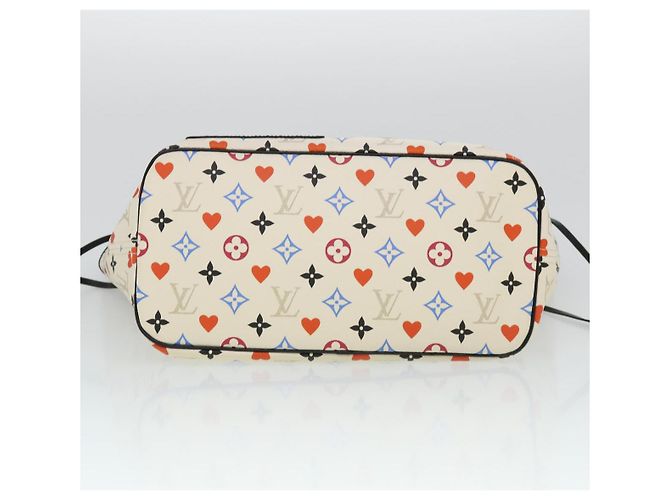 LOUIS VUITTON Monogram Game Neverfull MM Borsa Tote Bianca M57462 LV Auth 38983S Bianco Multicolore - vista 5
