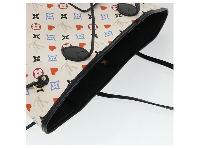 LOUIS VUITTON Monogram Game Neverfull MM Borsa Tote Bianca M57462 LV Auth 38983S Bianco Multicolore - vista 6