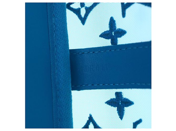 LOUIS VUITTON Borsa Keepall Triangle 50 Boston in rete blu turchese M45048 42050S - vista 11