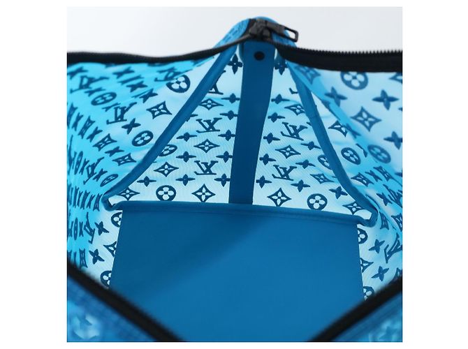LOUIS VUITTON Borsa Keepall Triangle 50 Boston in rete blu turchese M45048 42050S - vista 22