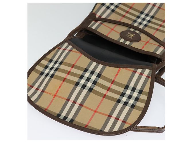 Autre Marque Borsa a Spalla Burberrys Nova Check in Tela Beige Oro Auth 117545 D'oro - vista 15