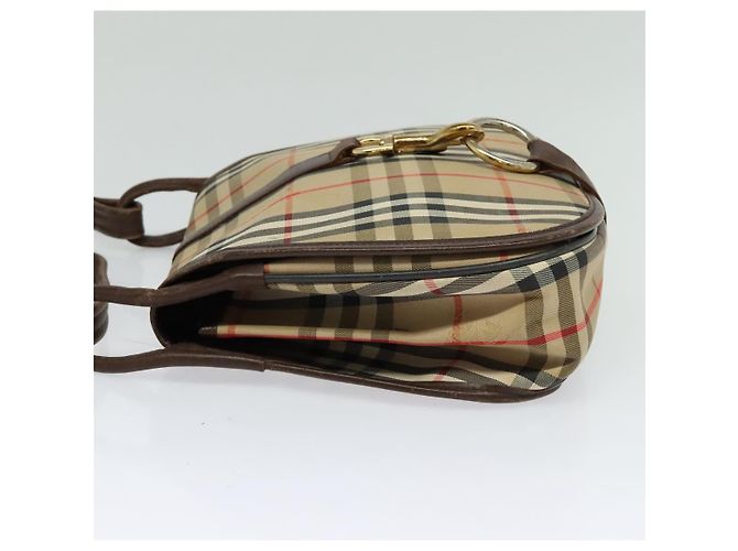 Autre Marque Borsa a Spalla Burberrys Nova Check in Tela Beige Oro Auth 117545 D'oro - vista 4