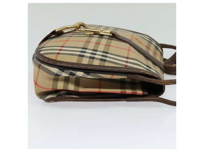 Autre Marque Borsa a Spalla Burberrys Nova Check in Tela Beige Oro Auth 117545 D'oro - vista 5