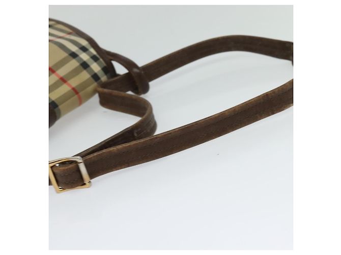 Autre Marque Borsa a Spalla Burberrys Nova Check in Tela Beige Oro Auth 117545 D'oro - vista 7