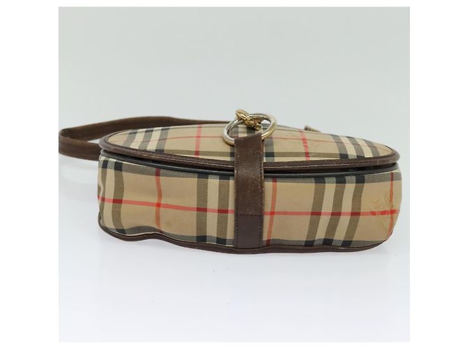 Autre Marque Borsa a Spalla Burberrys Nova Check in Tela Beige Oro Auth 117545 D'oro - vista 9