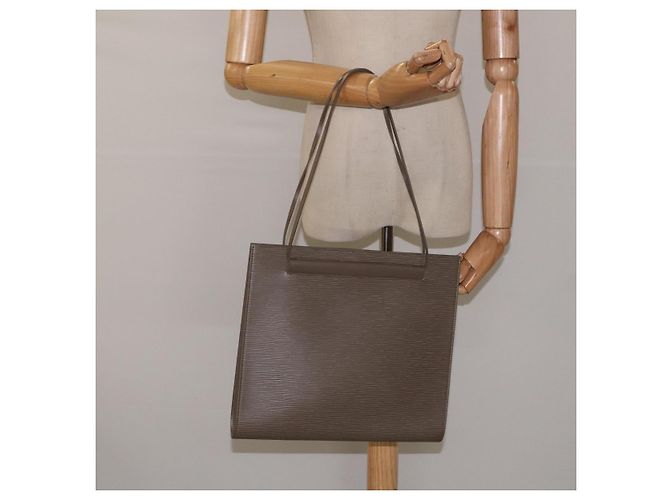LOUIS VUITTON Borsa a Spalla Epi Santropen Grigio Lilla M5246B LV Auth 117338 Marrone Porpora - vista 20