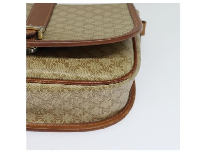 Céline Borsa a spalla in tela Macadam CELINE PVC beige oro Auth 118209 D'oro - vista 11