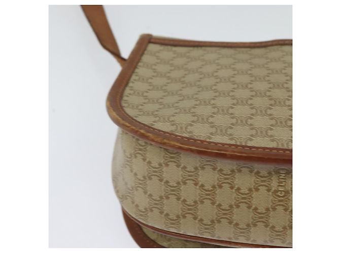 Céline Borsa a spalla in tela Macadam CELINE PVC beige oro Auth 118209 D'oro - vista 12