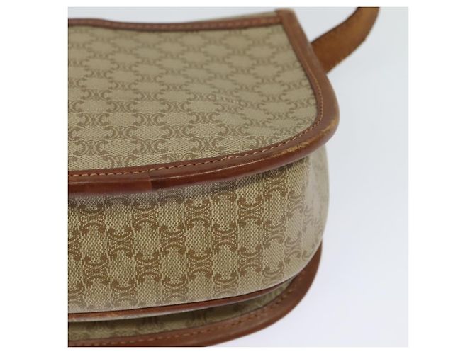 Céline Borsa a spalla in tela Macadam CELINE PVC beige oro Auth 118209 D'oro - vista 13