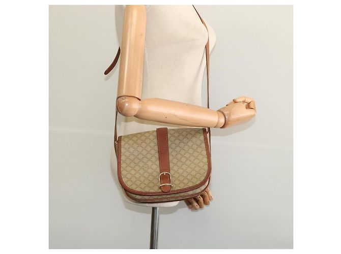 Céline Borsa a spalla in tela Macadam CELINE PVC beige oro Auth 118209 D'oro - vista 22