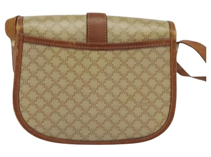 Céline Borsa a spalla in tela Macadam CELINE PVC beige oro Auth 118209 D'oro - vista 3