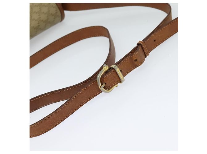 Céline Borsa a spalla in tela Macadam CELINE PVC beige oro Auth 118209 D'oro - vista 7