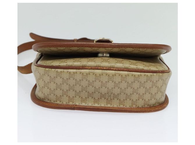 Céline Borsa a spalla in tela Macadam CELINE PVC beige oro Auth 118209 D'oro - vista 9