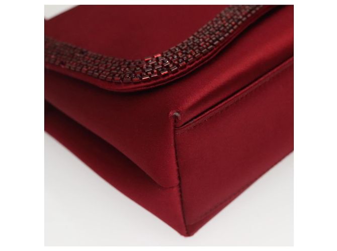 Borsa a Spalla CHANEL Seta Rossa CC Auth bs24300 Rosso - vista 10