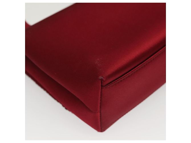 Borsa a Spalla CHANEL Seta Rossa CC Auth bs24300 Rosso - vista 12