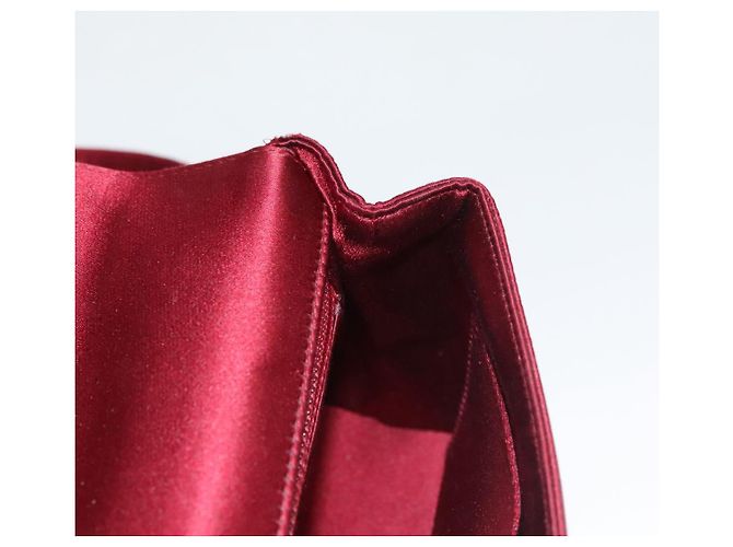Borsa a Spalla CHANEL Seta Rossa CC Auth bs24300 Rosso - vista 18