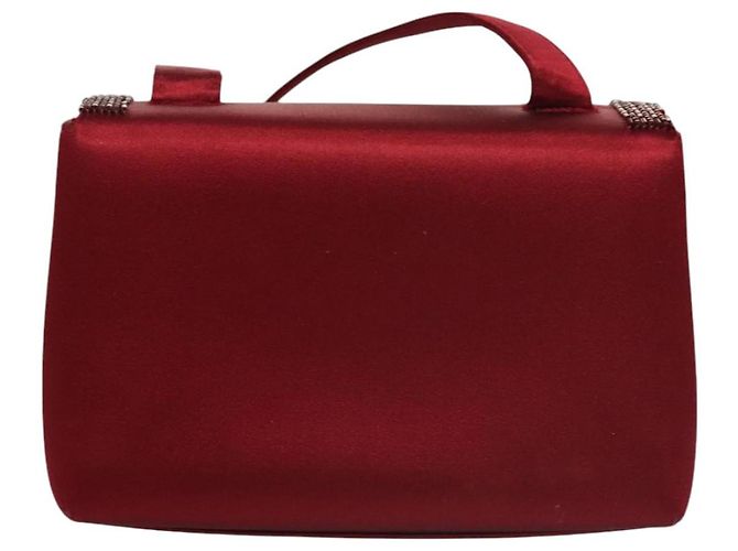 Borsa a Spalla CHANEL Seta Rossa CC Auth bs24300 Rosso - vista 3
