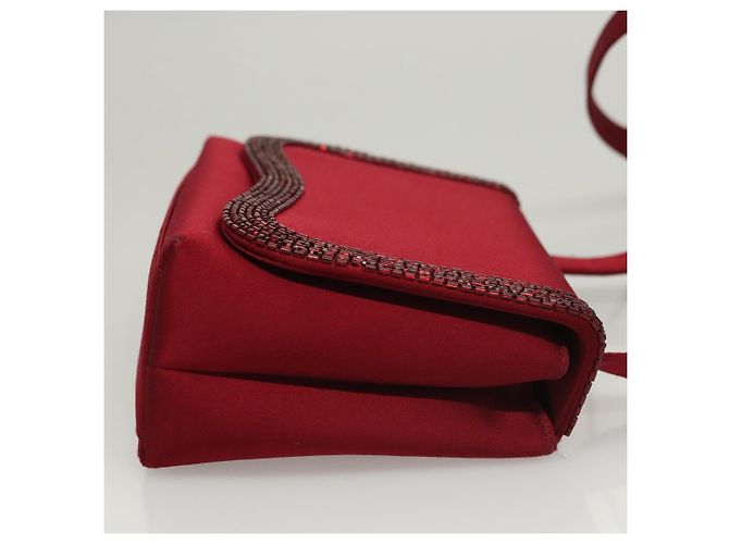 Borsa a Spalla CHANEL Seta Rossa CC Auth bs24300 Rosso - vista 4