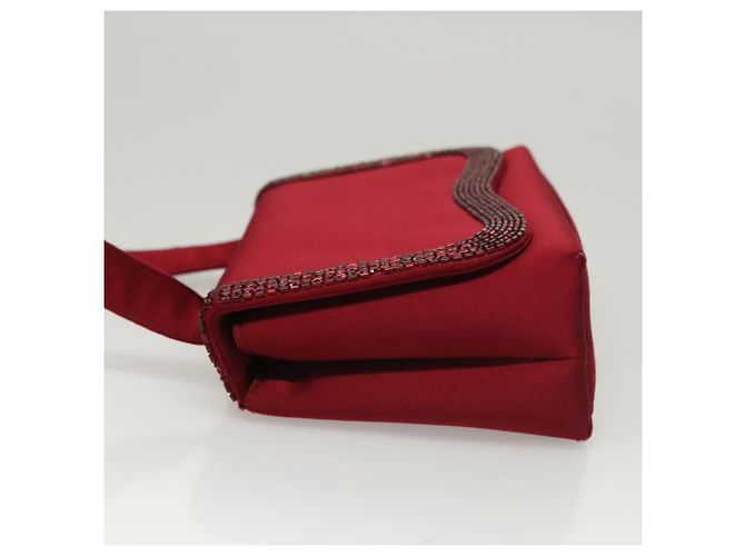 Borsa a Spalla CHANEL Seta Rossa CC Auth bs24300 Rosso - vista 5
