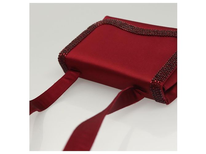 Borsa a Spalla CHANEL Seta Rossa CC Auth bs24300 Rosso - vista 6