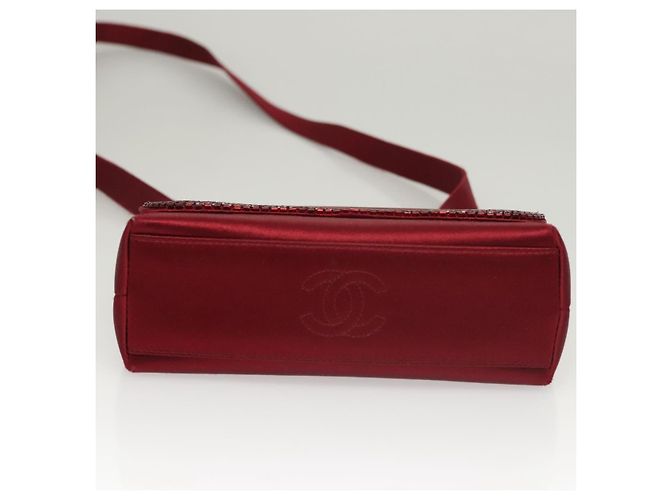 Borsa a Spalla CHANEL Seta Rossa CC Auth bs24300 Rosso - vista 9