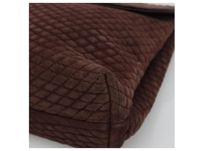 BALLY Borsa a mano trapuntata in suede marrone scuro oro Auth BA1447 D'oro - vista 10