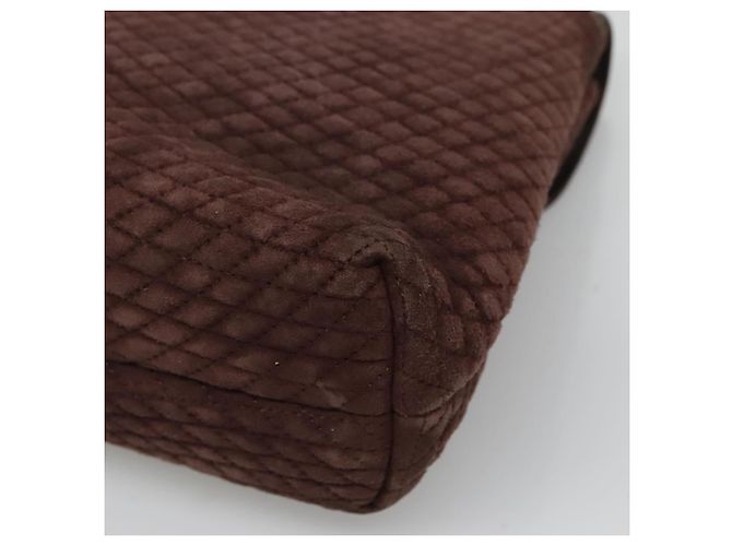 BALLY Borsa a mano trapuntata in suede marrone scuro oro Auth BA1447 D'oro - vista 12