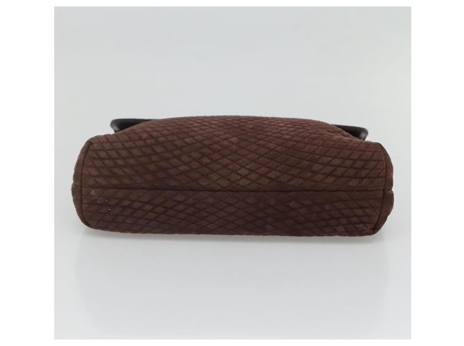 BALLY Borsa a mano trapuntata in suede marrone scuro oro Auth BA1447 D'oro - vista 9