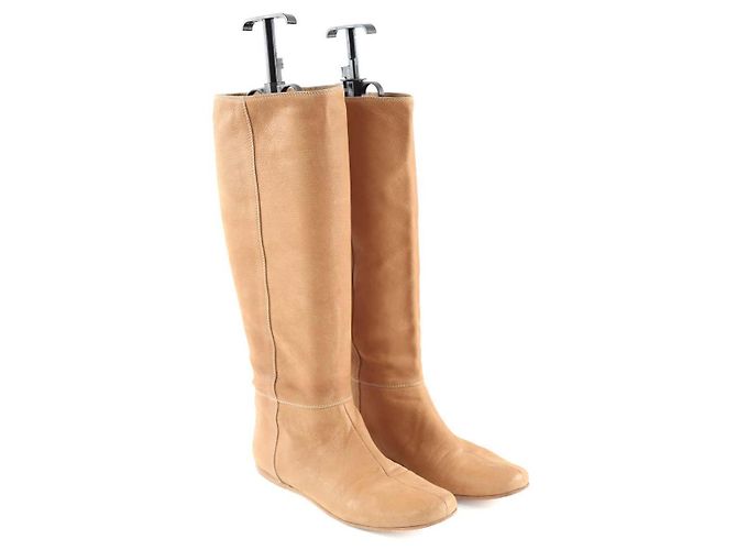 Prada Botas de cuero camel Camello - vista 4