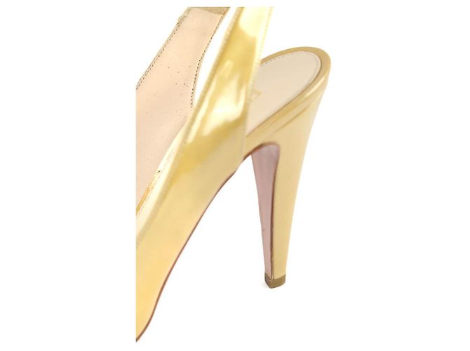 Prada Kamel-farbenes Lackleder-High Heels - Ansicht 5