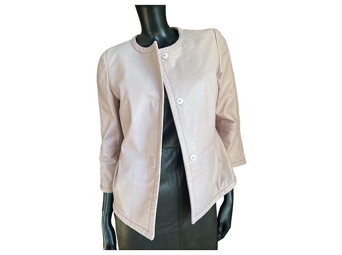 Weekend Max Mara Lederjacke in Rosa Lammleder Pink - Ansicht 2