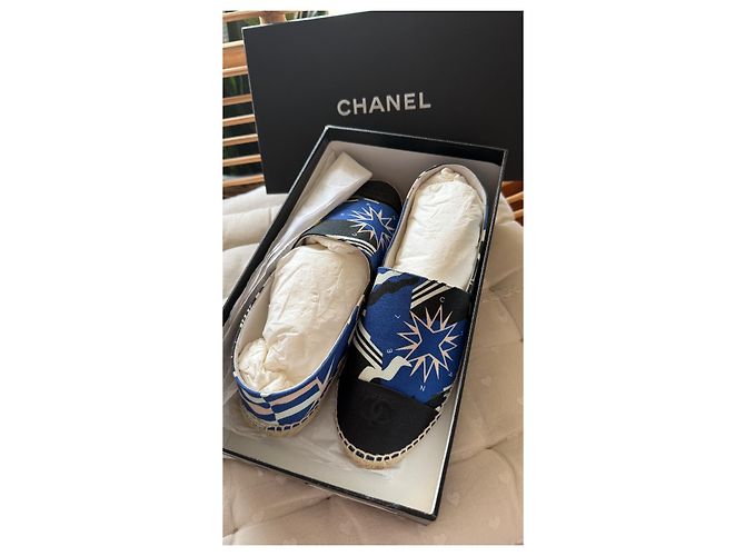 Espadrilles Chanel La Pausa Azules de Tela Talla 40 - vista 2