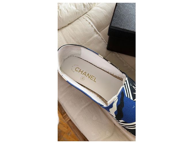 Espadrilles Chanel La Pausa Azules de Tela Talla 40 - vista 5