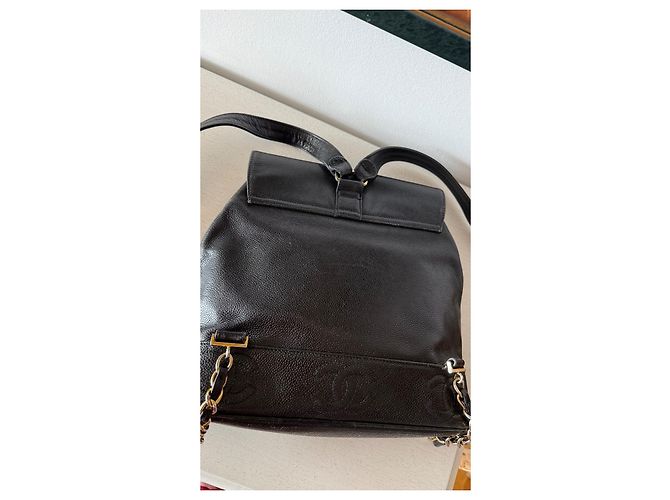 Chanel Backpack Black Grained Leather - view 10