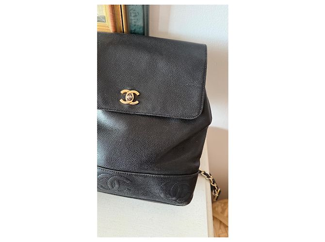 Chanel Backpack Black Grained Leather - view 3